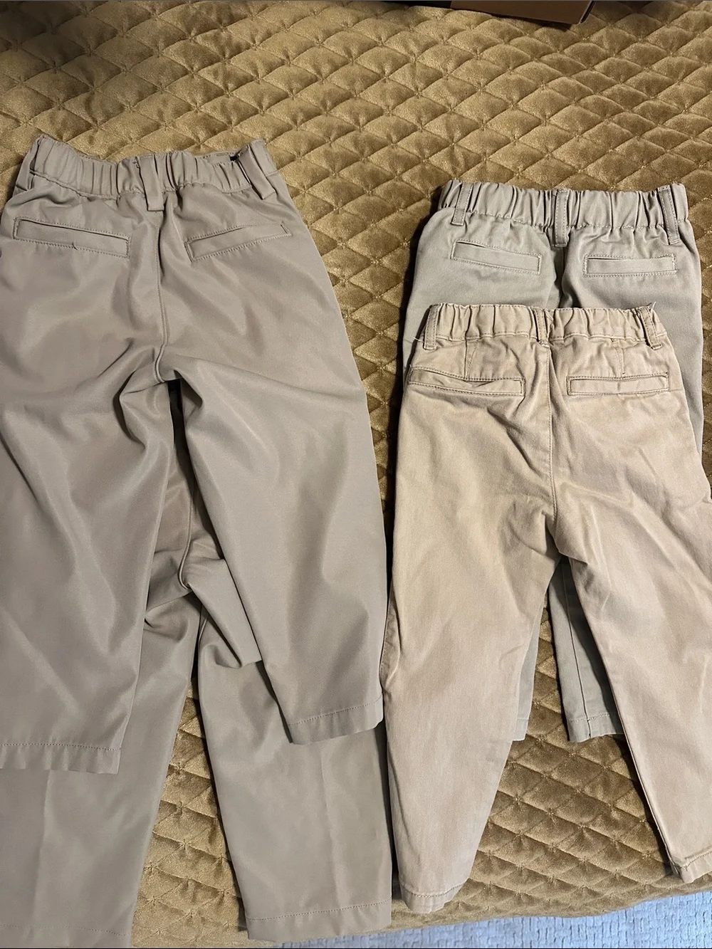 Lands End and The Children's Place Boys Uniform Beige/Tan Chino Pants Set